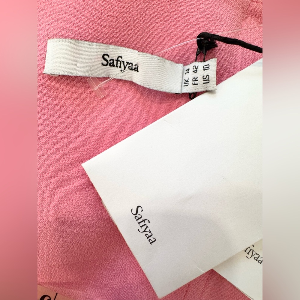 Safiyaa Rory Off-the-Shoulder Gown Pink Long Sleeve Maxi Dress - Picture 11 of 14